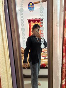 Boho Embroidered Black Kurta