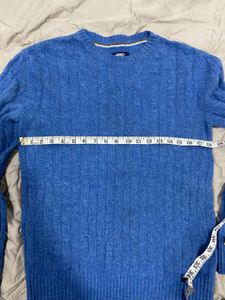 Blue Cable Knit Sweater