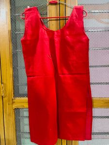 Red Embroidered Kurta