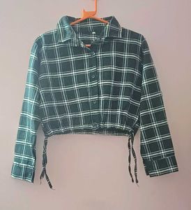 Black Plaid Crop Top