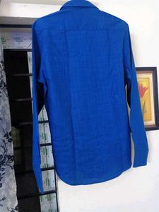 RARE RABBIT Stylish Blue LINEN Shirt