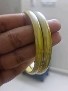 Yellow Glass Bangle Set