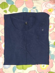 Navy Blue Cutout Blouse