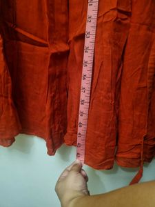 Comfy Red Dress With Tie Belt