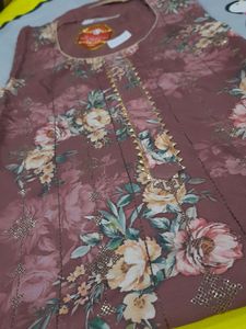 Coffee Brown Crepe Suit UNSTITCHED
