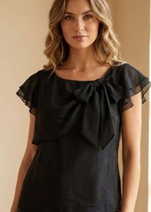 Chic Black Bow Top
