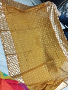 Musterd Sequin Trim Dupatta( Like Dress Material)