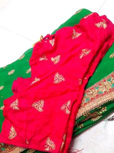 Work Saree With Designer Blouse