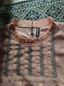 Peach Embroidered Top