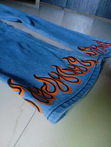 Flame Hem Flare Jeans