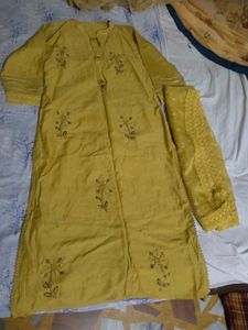 Yellow Embroidered Kurta Set
