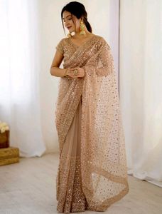 Elegant Sequin Sparkles Saree ,🌷