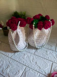Crochet Rose potili bag
