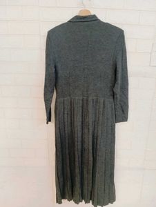 Vintage Gray Button-Down Dress