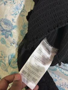 Midnight Muse Black Crop Top – Sheer Net Long Sle