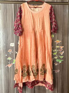Peach Printed Kurta