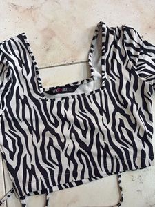 Zebra Print Crop Top
