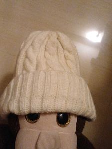 Cream Cable Knit Beanie