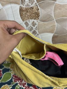 Yellow Corduroy Sling Bag