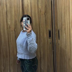 Cute Light Blue Knit Sweater