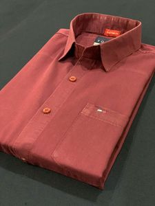 Tommy Hilfiger Light Mahroon Cotton Shirt