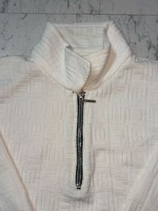 Textured Half Zip Pullover