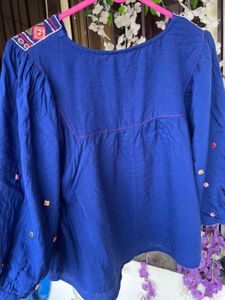 Blue Embroidered Blouse