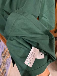 GLITCHEZ (MYNTRA) GREEN DROP SHOULDER COTTON SHIRT