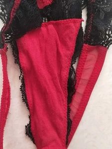 L Red &amp; Black Teddy Lingerie