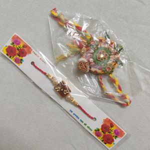 9| Rakhi Set For Bhaiya N Bhabhi With Puja Thali