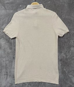 Mango Man Beige Waffle Polo Shirt