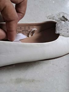 First Cry Girls White Bow Ballet Flats