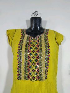 Yellow Embroidered Anarkali Suit