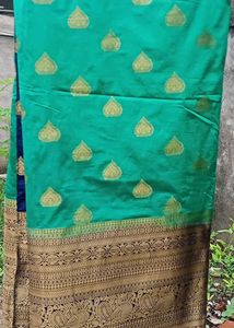 Elegant Teal Banarasi Saree