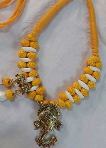 Golden Ganesh Head & THREAD NECKLACE SET FOR Women