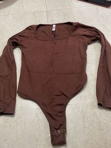 Brown Long Sleeve Bodysuit