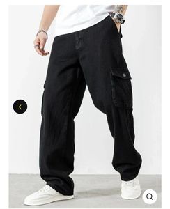 Y2k Black Denim Cargo Pants