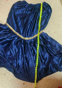 Navy Blue Satin Lehnga And Cream Kurti