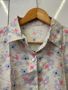 Floral Print Shirt Pure Crepe