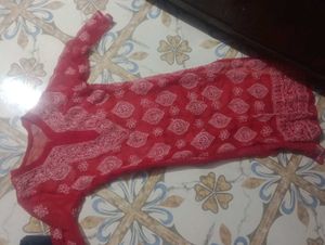 Red Embroidered Kurta size S/M
