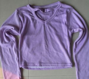 Lavender Cutout Long Sleeve Top