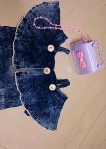 Baby Girls Denim Middi Dress
