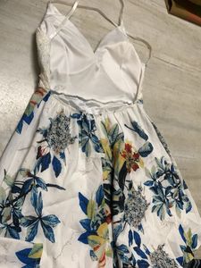 Floral Dress with Lace Top