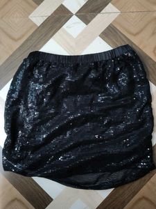 Sparkling Black Sequin Mini Skirt