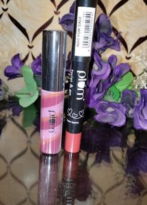 Plum Lipstick Lipgloss Combo