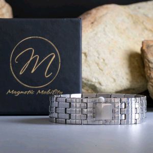 Magnetic Mobility Silver Bracelet For Men