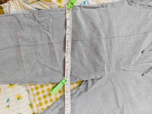 Formal Grey Cotton Pant For Women