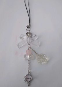 {White&gt;pink Phone Charm}