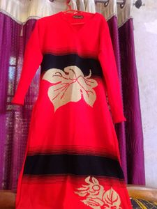 Red Floral Print Dress