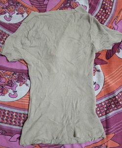 Ribbed Twist-Front Knit Top